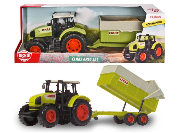 Tractor Claas met aanhangwagen - 57cm