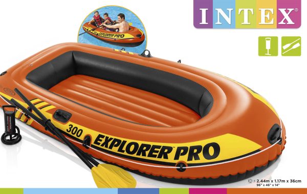 Roeiboot set EXPLORER PRO 300 (244x117x36cm) - oranje