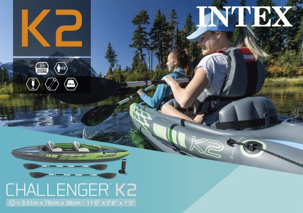 Kayak set CHALLENGER K2 (351x76x38cm) - groen - Afbeelding 2