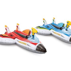 Ride-on (117x117cm) – VLIEGTUIG met waterpistool (blauw OF rood)