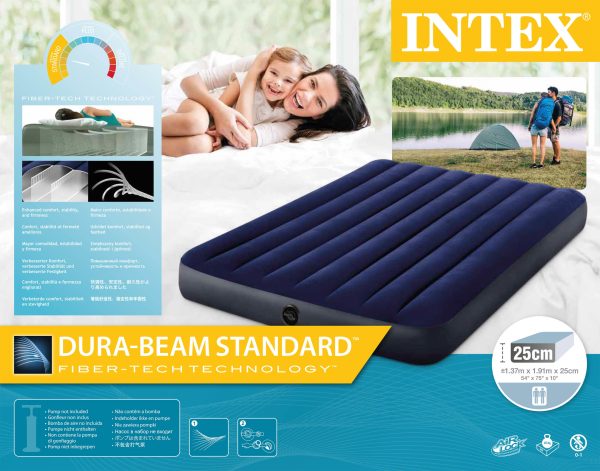 Intex Dura-beam Standard luchtbed (137 x 191 x 25cm) - nachtblauw - Afbeelding 3