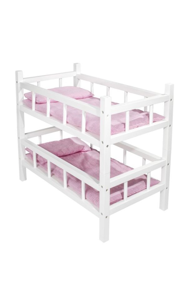 Dubbel poppenbed (hout) 500x270x420mm - wit