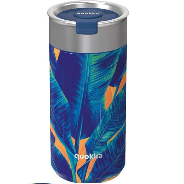 Quokka Stainless Steel Coffee Tumbler 400ml - Blue Jungle