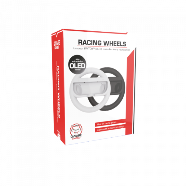 Qware Nintendo Switch Racing Wheel - 2stuks (zwart + wit)