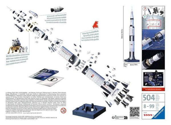3D Puzzel (404stuks) - NASA Apollo Saturn V Rocket - Afbeelding 2