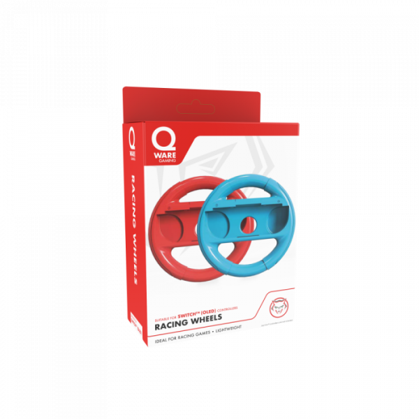 Qware Nintendo Switch Racing Wheel - 2stuks (blauw + rood)