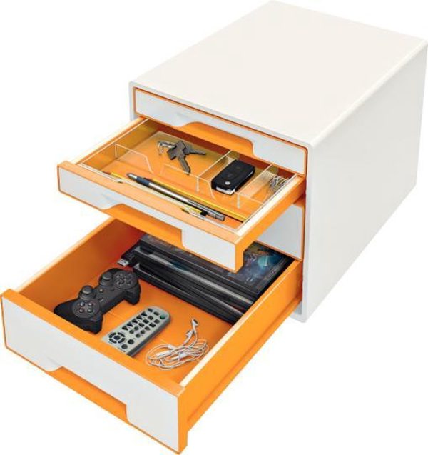 WOW desk cube 4 laden wit/oranje - Afbeelding 2