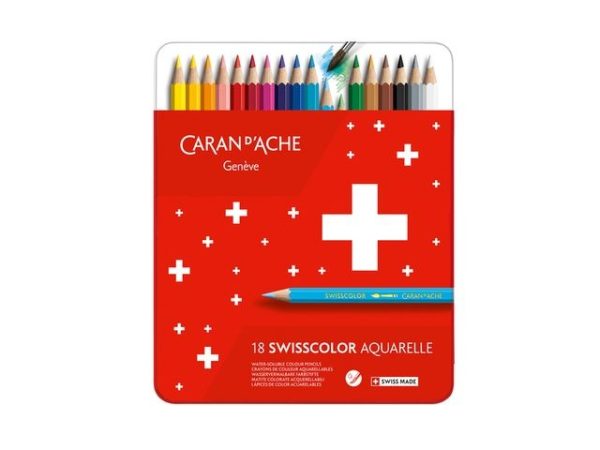 Caran d'Ache Swisscolor Kleurpotlood Aquarel - 18stuks in metalen doos