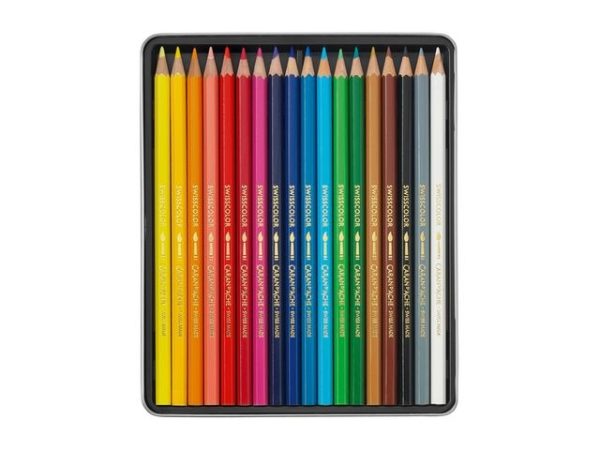 Caran d'Ache Swisscolor Kleurpotlood Aquarel - 18stuks in metalen doos - Afbeelding 2
