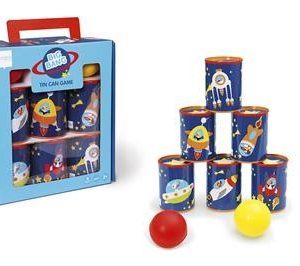 Ballenwerpspel Big Bang metaal blauw 6blikjes + 2 ballen