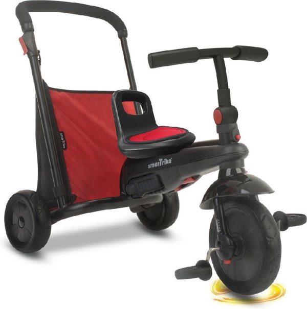 6-in-1 Folding Trike 400 Driewieler met zonnekap - zwart/rood - Afbeelding 3