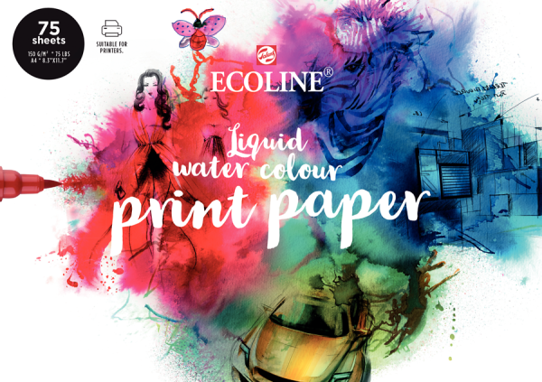 Talens Ecoline Printpapier A4 150gr (75vel) - mix - Afbeelding 2