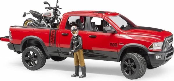 Dodge RAM 2500 Power Wagon met Ducati Desert Sled en motorrijder - Afbeelding 2