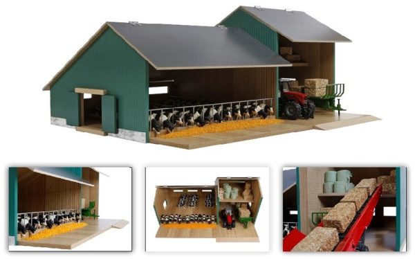 Stal met landbouwloods 55x72x32 cm (1:32)