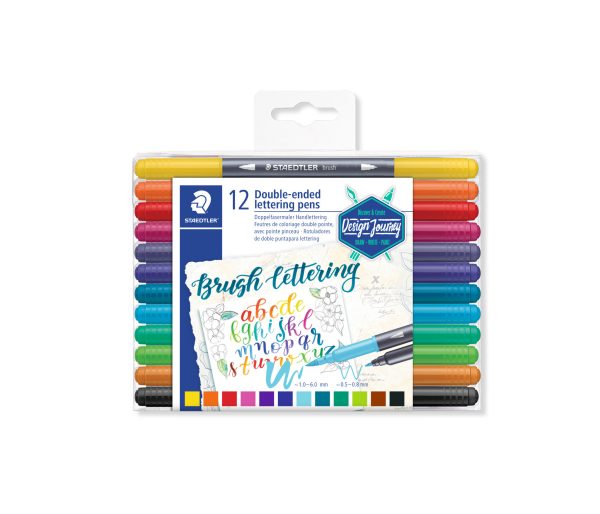 Brushpen met dubbele punt - 12stuks - Afbeelding 2