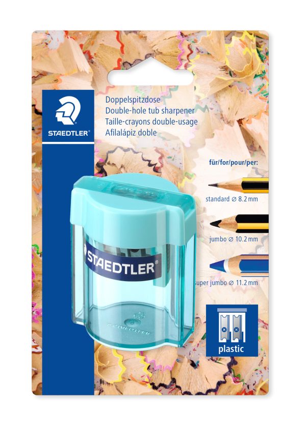 Potloodslijper 2-gaats met opvangbakje (blister) - 1 stuk - Afbeelding 4