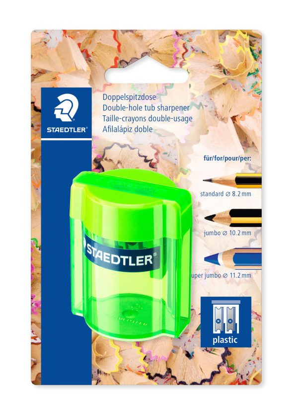 Potloodslijper 2-gaats met opvangbakje (blister) - 1 stuk - Afbeelding 5