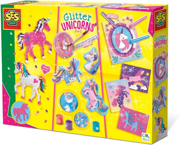SES Creative - Glitter unicorns 3-in-1