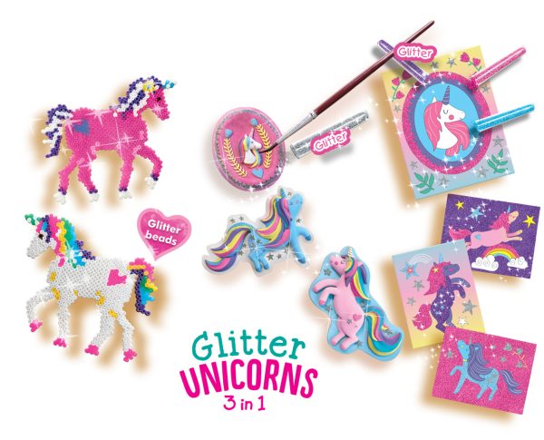 SES Creative - Glitter unicorns 3-in-1 - Afbeelding 2