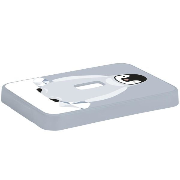 Sigma Home Deksel voor Box 9L+13L+18L+25L - decor Pinguïn/blauwgrijs