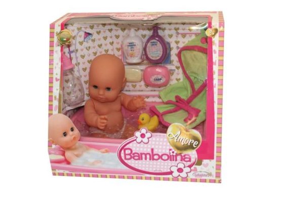 Bambolina Amore Babypop (33cm) in bad + badjas - Afbeelding 2