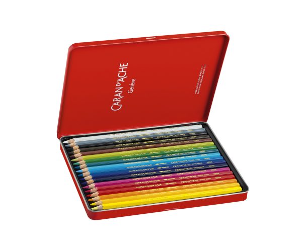 Caran d'Ache Aquarelpotloden Supracolor II Soft - 18stuks in metalen doos - Afbeelding 2
