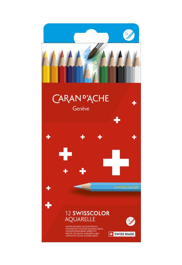 Caran d'Ache Swisscolor Kleurpotlood Aquarel - 12stuks in karton etui