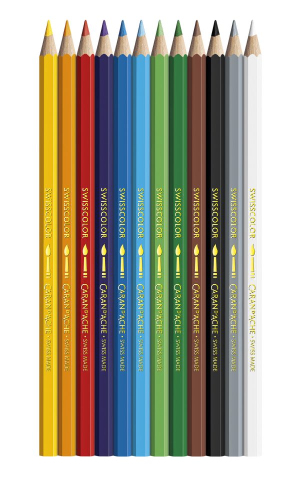 Caran d'Ache Swisscolor Kleurpotlood Aquarel - 12stuks in karton etui - Afbeelding 3