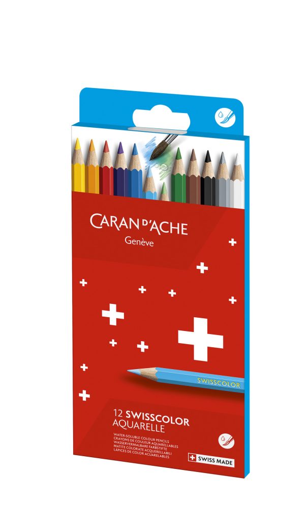 Caran d'Ache Swisscolor Kleurpotlood Aquarel - 12stuks in karton etui - Afbeelding 4