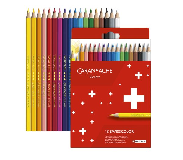 Caran d'Ache Kleurpotlood Swisscolor - 18stuks in karton etui - Afbeelding 2