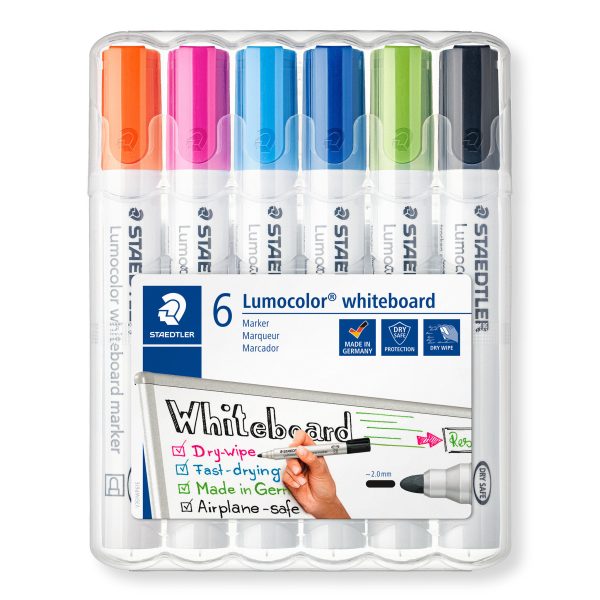 Lumocolor Whiteboardmarker 2mm/ronde punt - 6stuks