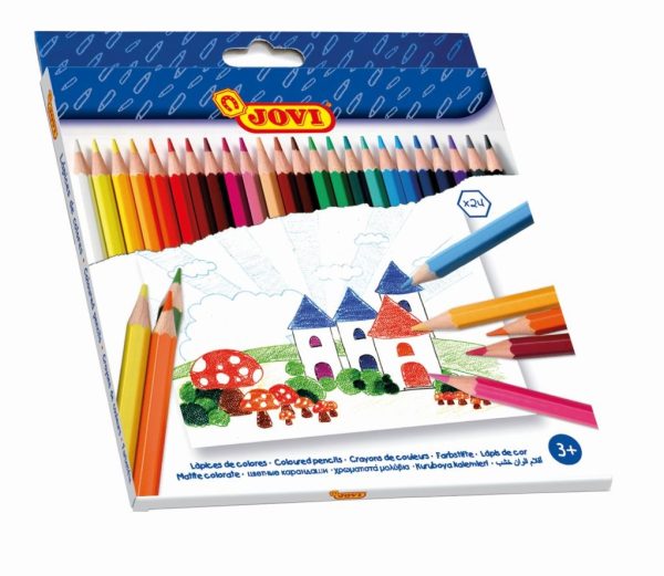 JOVI Kleurpotloden (zeshoekig) - Etui (karton) 24stuks