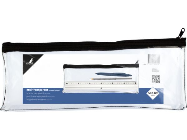 Kangaro Penetui transparant, zwarte rits (125x330mm) - Afbeelding 2
