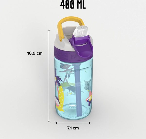 Waterfles KAMBUKKA Lagoon 400ml - Surf Girl met geïntegreerd nrietje - Afbeelding 3