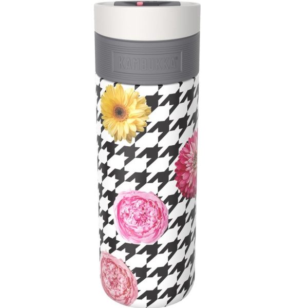 Thermosbeker KAMBUKKA Etna 500ml - Floral Patchwork dubbelwandig met 3 in 1
