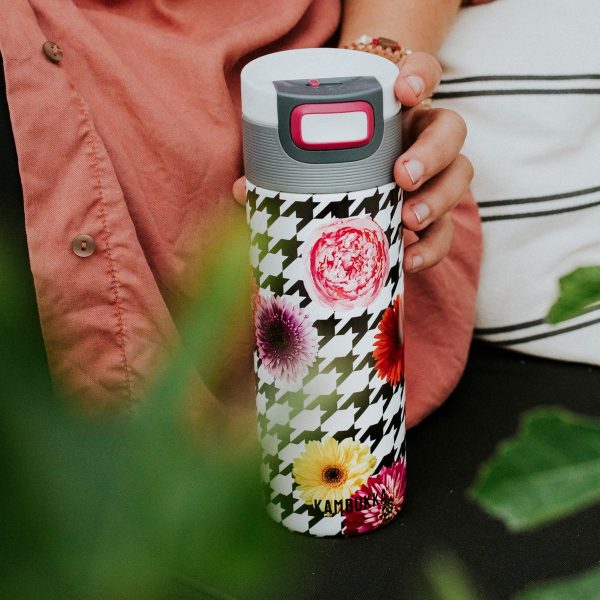 Thermosbeker KAMBUKKA Etna 500ml - Floral Patchwork dubbelwandig met 3 in 1 - Afbeelding 5
