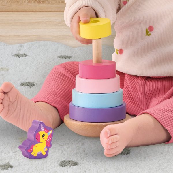 SES - Houten stapeltoren unicorn - Afbeelding 2