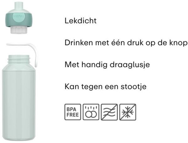 Drinkfles campus pop-up 400ml - Unicorn Glow - Afbeelding 3