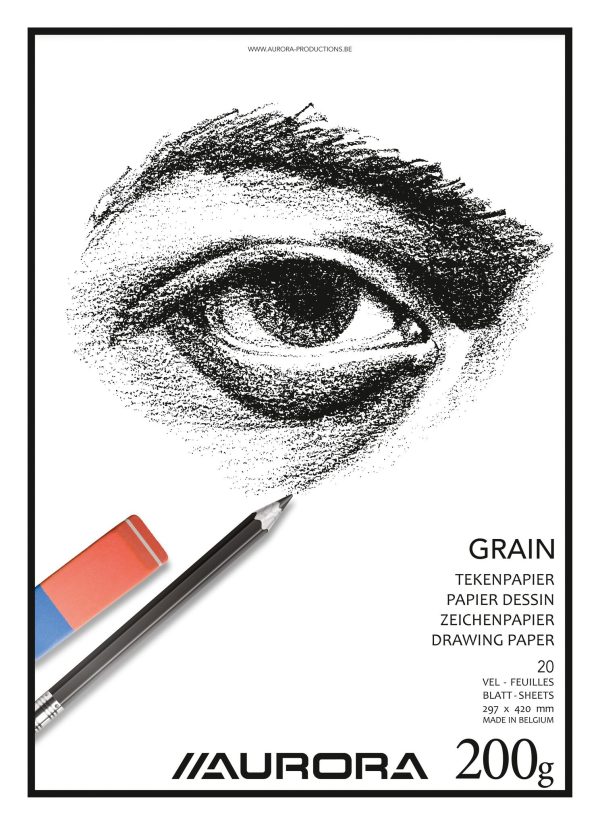 Tekenblok Grain A3 (297x420mm) 200gr/20vel - wit