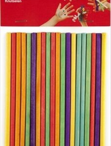 APLI Gekleurde houten prikkers 150x5mm – 25stuks