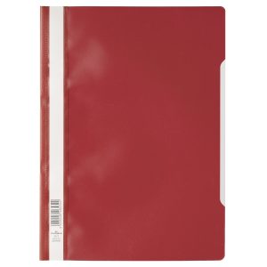 Bestekmap PP/A4 met transparante voorkant – rood