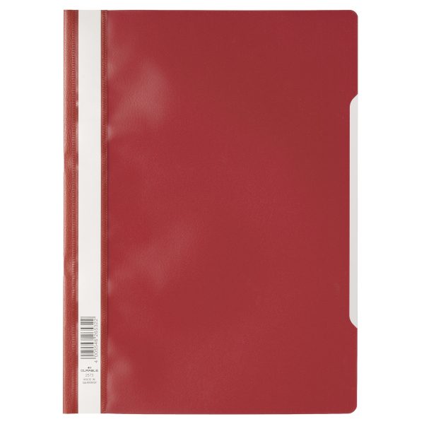 Bestekmap PP/A4 met transparante voorkant - rood