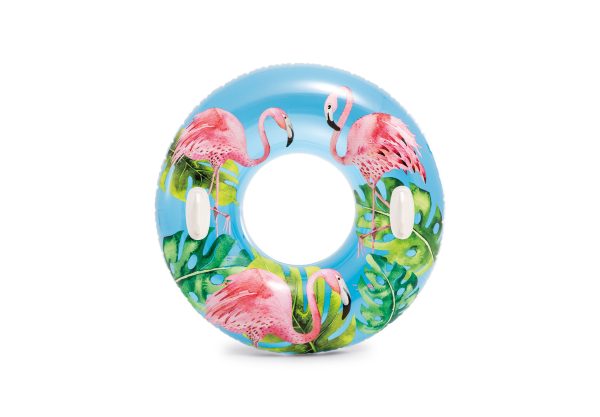 Zwemring (Ø97cm) - TRANSPARANT met TROPICAL prints - 1 exemplaar - Afbeelding 3