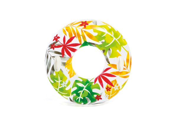 Zwemring (Ø97cm) - TRANSPARANT met TROPICAL prints - 1 exemplaar - Afbeelding 4