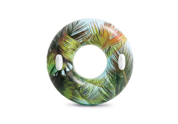 Zwemring (Ø97cm) - TRANSPARANT met TROPICAL prints - 1 exemplaar - Afbeelding 5