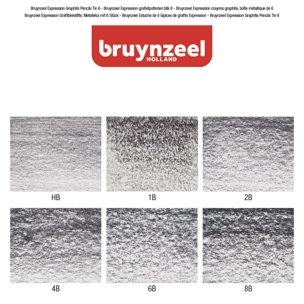 Bruynzeel Expression Grafietpotloden - 6stuks (HB/1B/2B/4B/6B/8B) - Afbeelding 3
