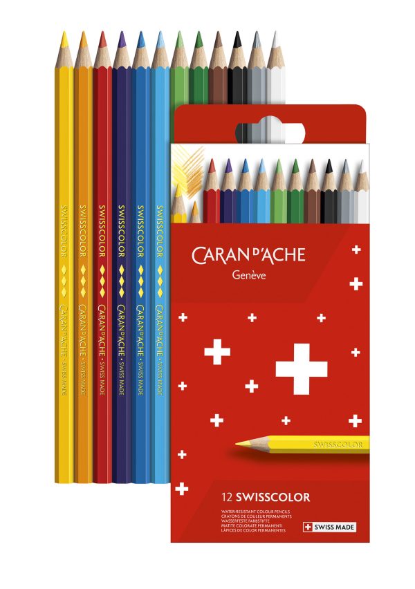 Caran d'Ache Kleurpotlood Swisscolor - 12stuks in karton etui - Afbeelding 2