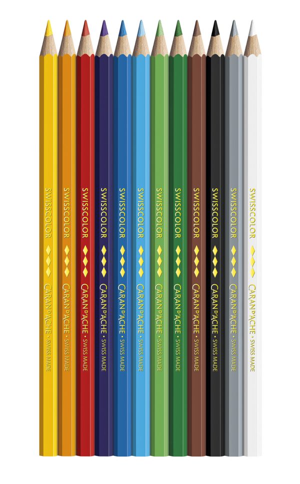 Caran d'Ache Kleurpotlood Swisscolor - 12stuks in karton etui - Afbeelding 3