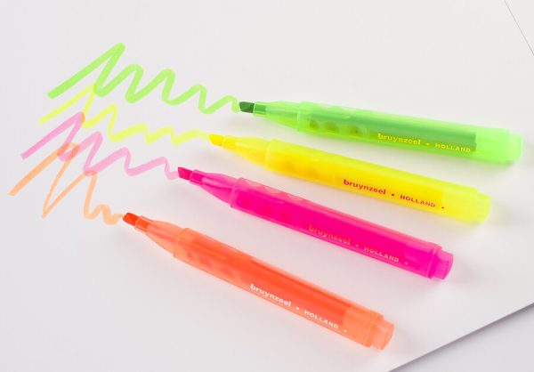 Bruynzeel Markeerstift Highlighter Neon - 4stuks - Afbeelding 2