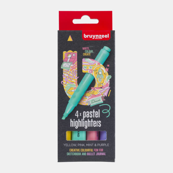Bruynzeel Markeerstift Highlighter Pastel - 4stuks